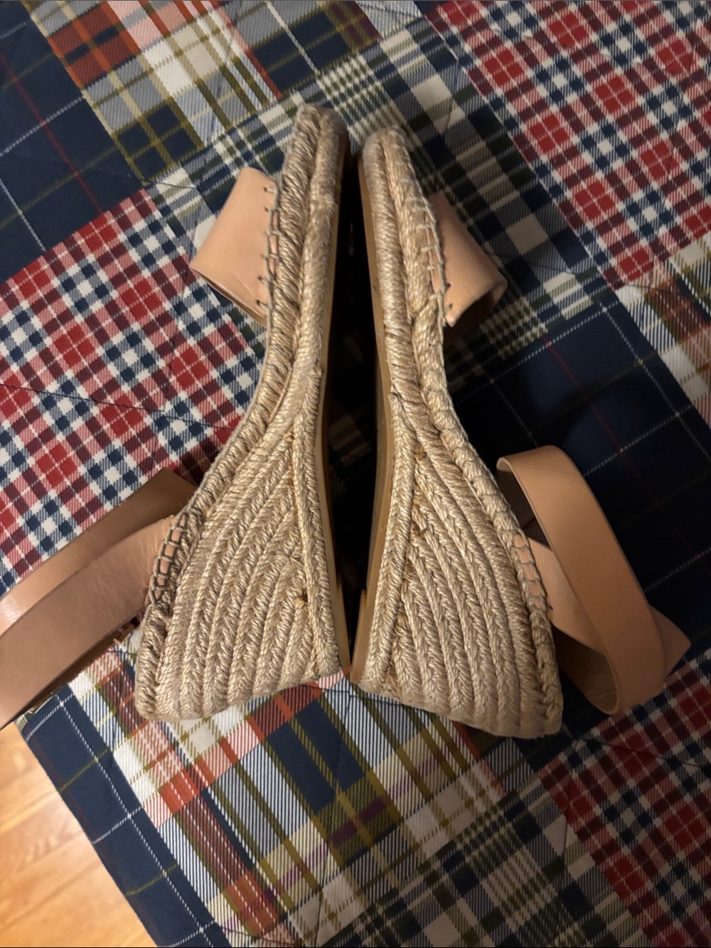 Tory Burch Nude Pink Leather Espadrille Sandals - Picture 5 of 9